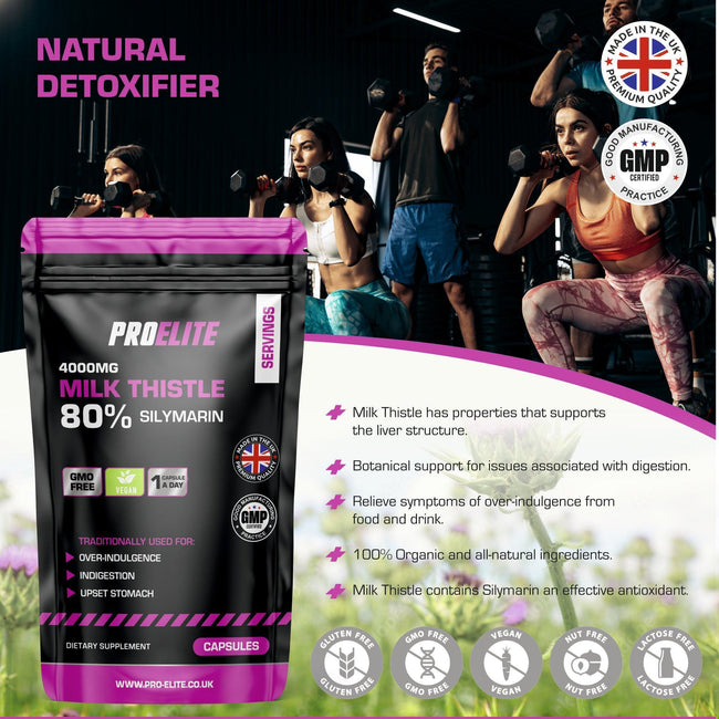 Pro-Elite Milk Thistle 40:1 Extract - Capsules VEGAN