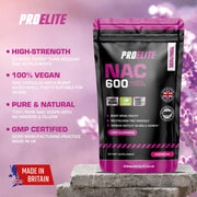 Pro-Elite NAC N-ACETYL L-CYSTEINE Vegan Capsules