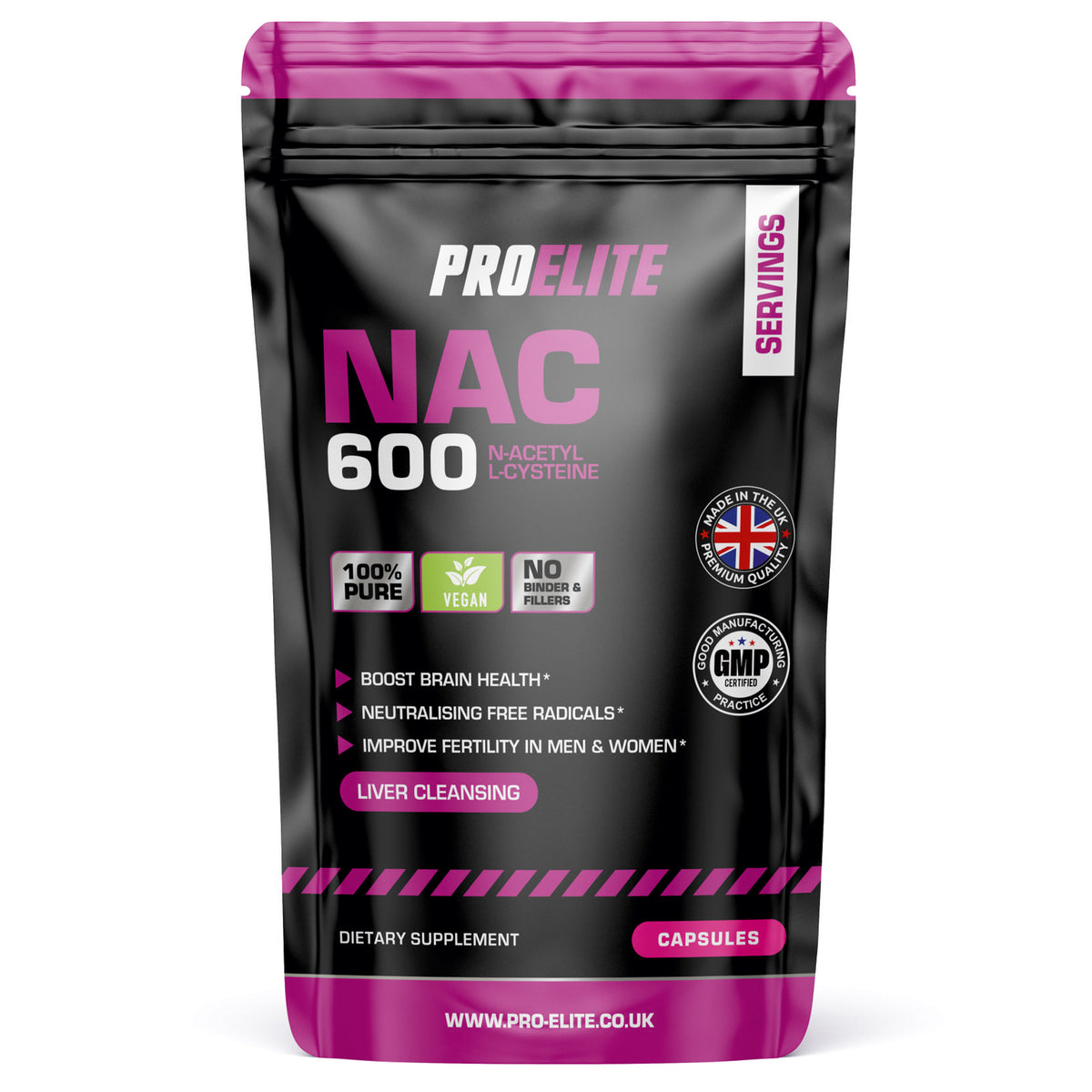 Pro-Elite NAC N-ACETYL L-CYSTEINE Vegan Capsules