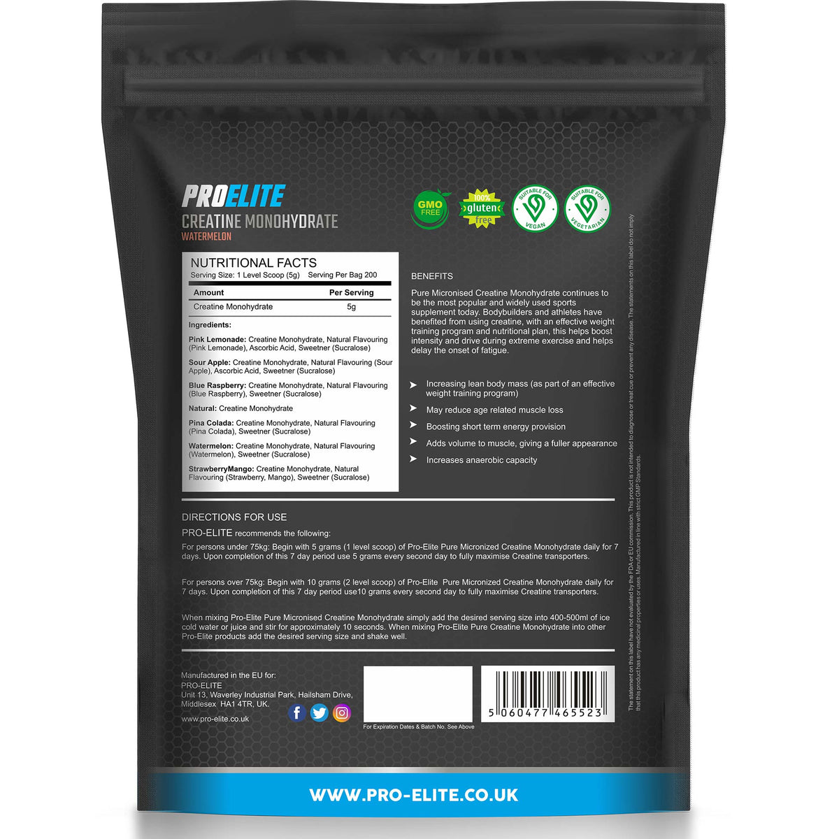 Pro-Elite Pure Creatine 1kg Powder