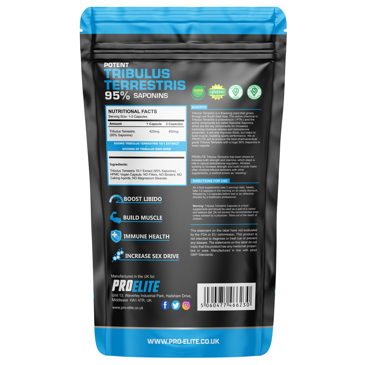 Pro-Elite Tribulus Terrestris Vegan Capsules