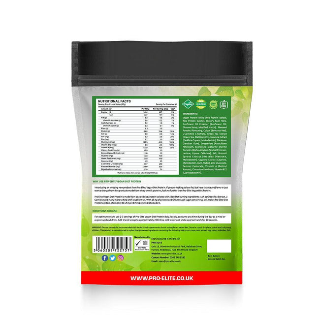 Pro-Elite Vegan Diet Protein 900g Powder