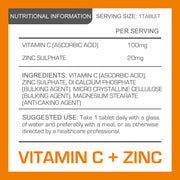 Pro-Elite Vitamin C + Zinc Vegan Tablets
