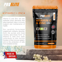 Pro-Elite Vitamin C + Zinc Vegan Tablets