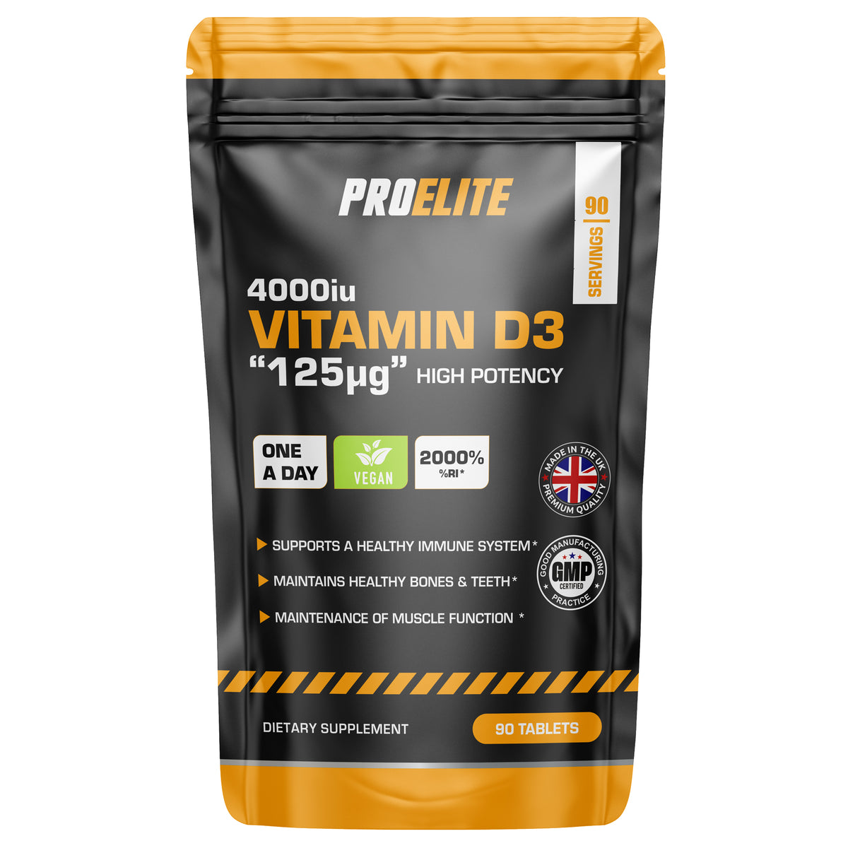 Pro-Elite Vitamin D3 4000iu Vegan Tablets