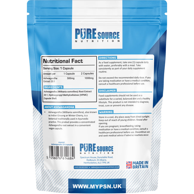 Pure Source Nutrition Ashwagandha Capsules