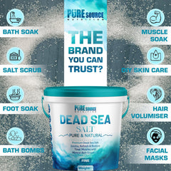 Pure Source Nutrition Dead Sea Salt Fine 1kg - Bucket