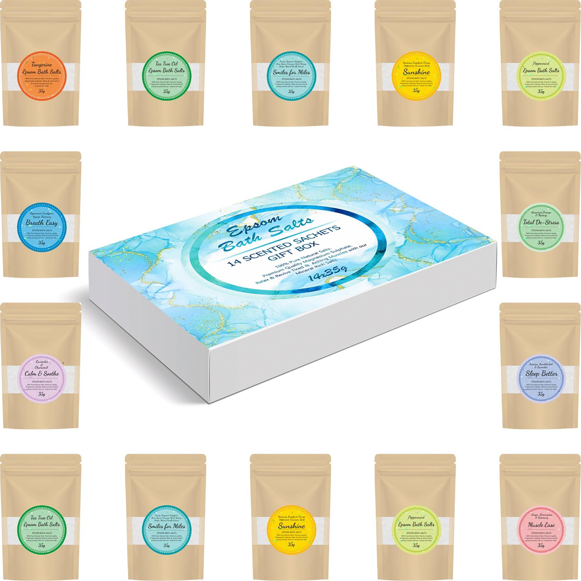Pure Source Nutrition Epsom Bath Salt 14x35g Scented Gift Box
