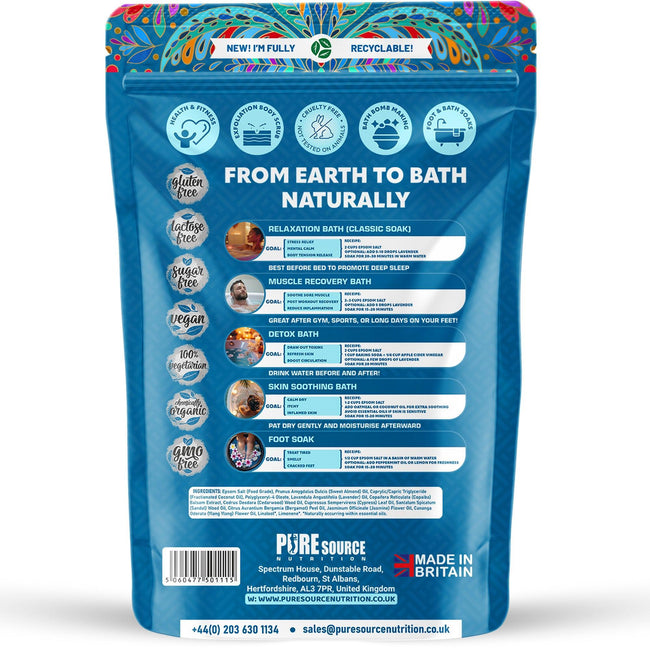 Pure Source Nutrition Epsom Salt 1kg Pouch