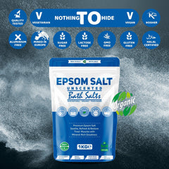 Pure Source Nutrition Epsom Salt 1kg - Unscented Pouch	