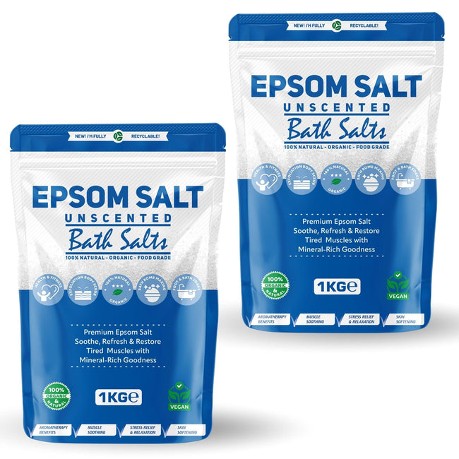 Pure Source Nutrition Epsom Salt 1kg - Unscented Pouch	