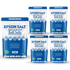 Pure Source Nutrition Epsom Salt 1kg - Unscented Pouch	