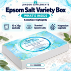 Pure Source Nutrition Epsom Salt Variety Box 10x35g – contents infographic