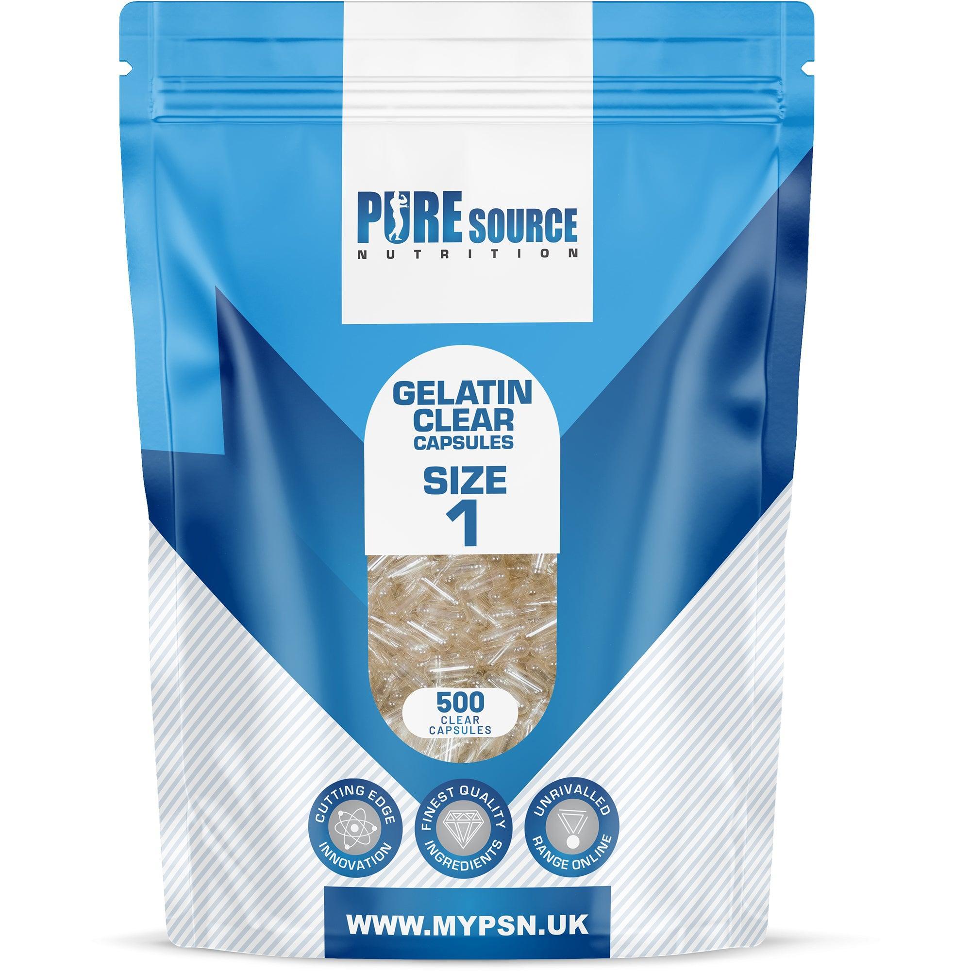 Pure Source Nutrition Gelatin Empty Empty Size : 00 / 0 / 1 (Clear)
