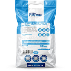 Pure Source Nutrition Gelatin Empty Empty Size : 00 / 0 / 1 (Clear)