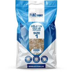 Pure Source Nutrition Gelatin Empty Empty Size : 00 / 0 / 1 (Clear)