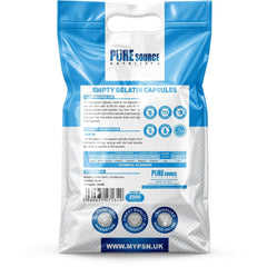 Pure Source Nutrition Gelatin Empty Empty Size : 00 / 0 / 1 (Clear)