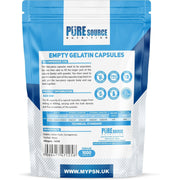 Pure Source Nutrition Gelatin Empty Empty Size : 00 / 0 / 1 (Clear)