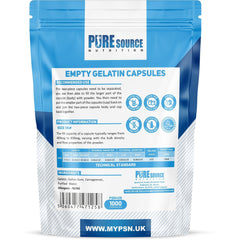 Pure Source Nutrition Gelatin Empty Empty Size : 00 / 0 / 1 (Clear)