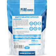 Pure Source Nutrition Gelatin Empty Empty Size : 00 / 0 / 1 (White)