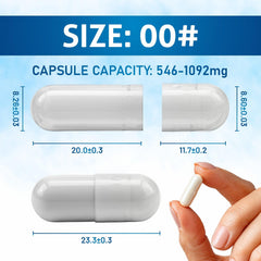 Pure Source Nutrition Gelatin Empty Empty Size : 00 / 0 / 1 (White)