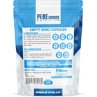 Pure Source Nutrition HPMC Vegan Empty Capsules White / Clear (Transparent) Size 0/00/1