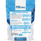 Pure Source Nutrition HPMC Vegan Empty Capsules White / Clear (Transparent) Size 0/00/1