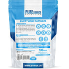Pure Source Nutrition HPMC Vegan Empty Capsules White / Clear (Transparent) Size 0/00/1