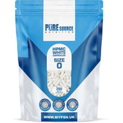 Pure Source Nutrition HPMC Vegan Empty Capsules White / Clear (Transparent) Size 0/00/1
