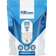 Pure Source Nutrition HPMC Vegan Empty Capsules White / Clear (Transparent) Size 0/00/1