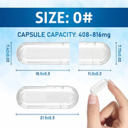 Pure Source Nutrition HPMC Vegan Empty Capsules White / Clear (Transparent) Size 0/00/1