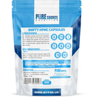 Pure Source Nutrition HPMC Vegan Empty Capsules White / Clear (Transparent) Size 0/00/1