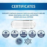 Pure Source Nutrition HPMC Vegan Empty Capsules White / Clear (Transparent) Size 0/00/1