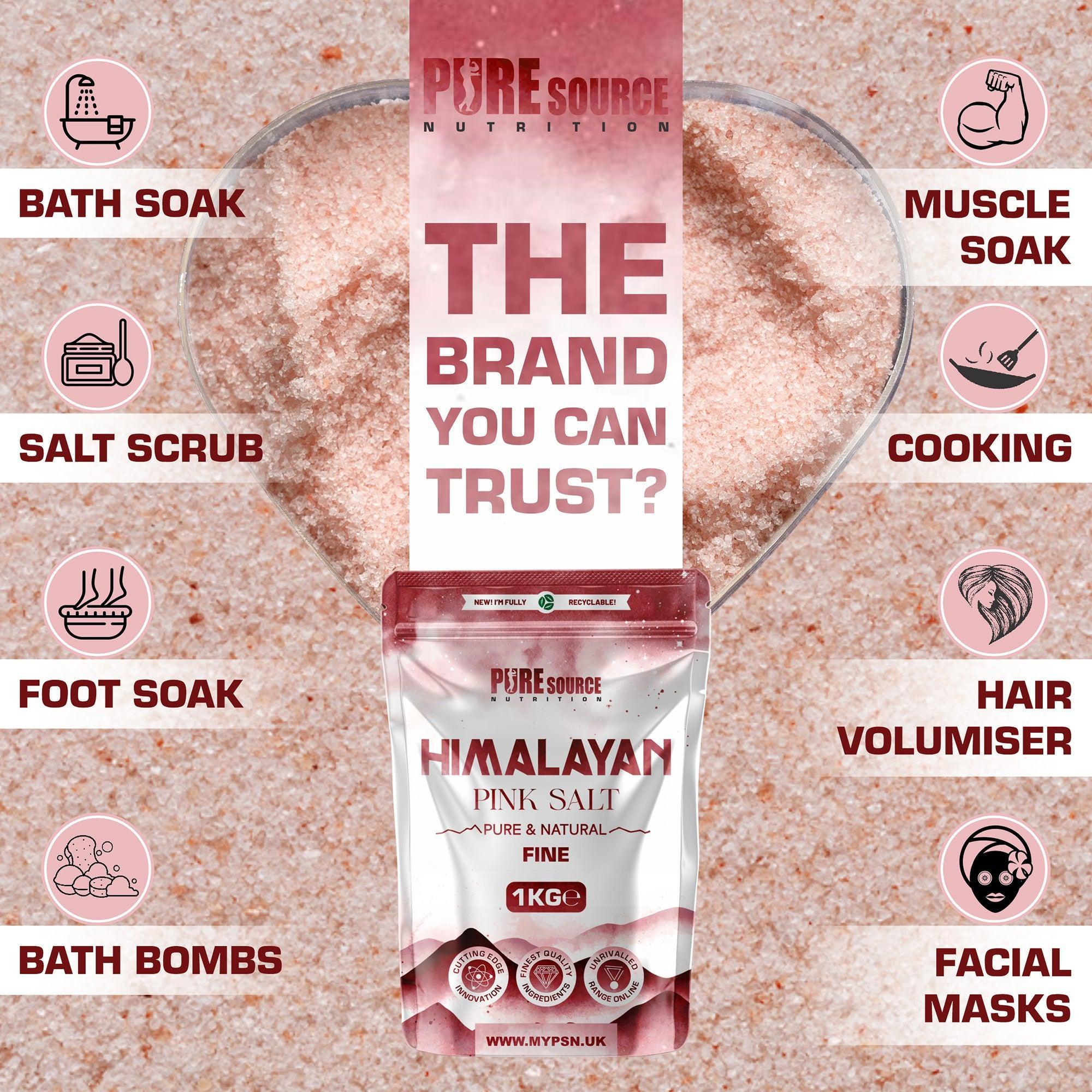 Pure Source Nutrition Himalayan Pink Salt 1Kg Fine