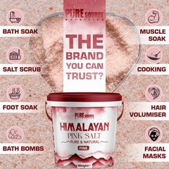 Pure Source Nutrition Himalayan Pink Salt Fine - Bucket