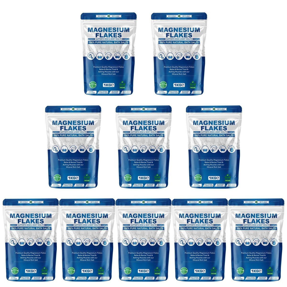 Pure Source Nutrition Magnesium Flakes 1kg Pouch