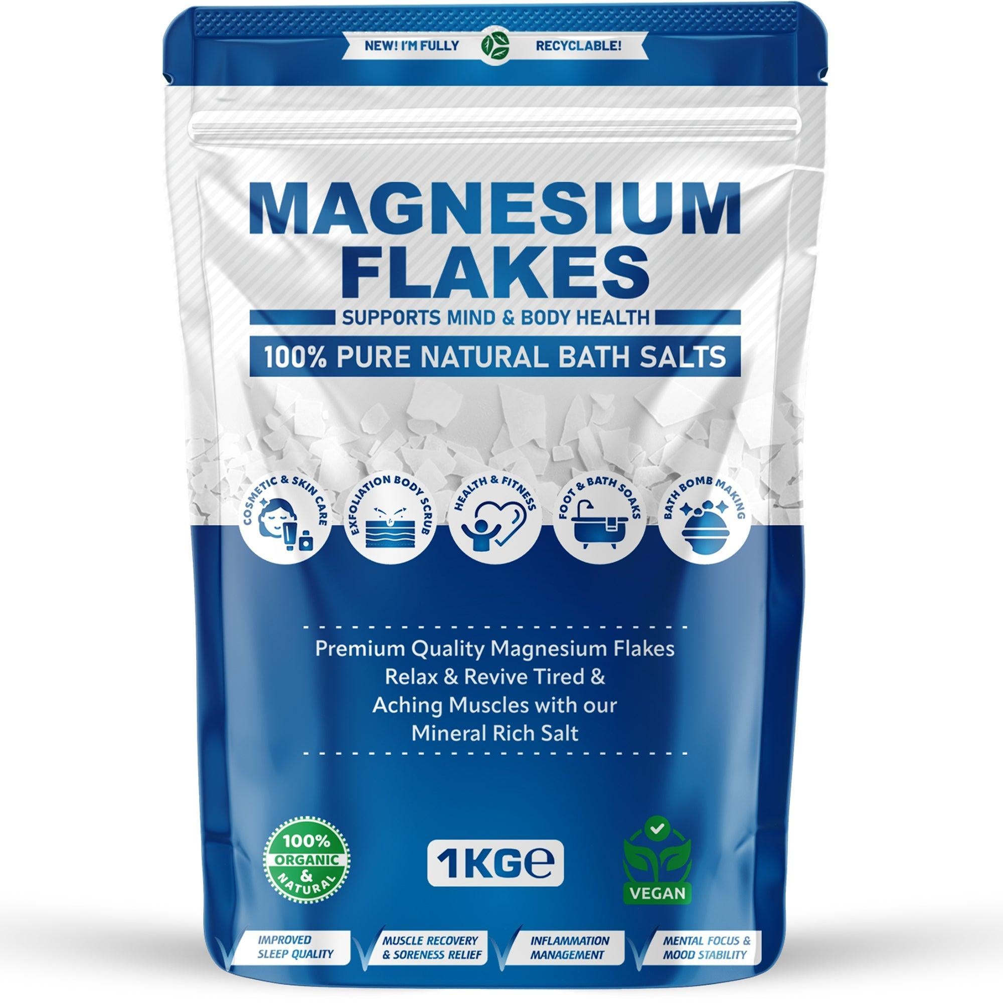 Pure Source Nutrition Magnesium Flakes 1kg Pouch