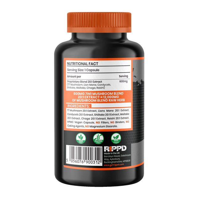 RIPPD 7in1 Mushroom Blend Mix 120 Capsules