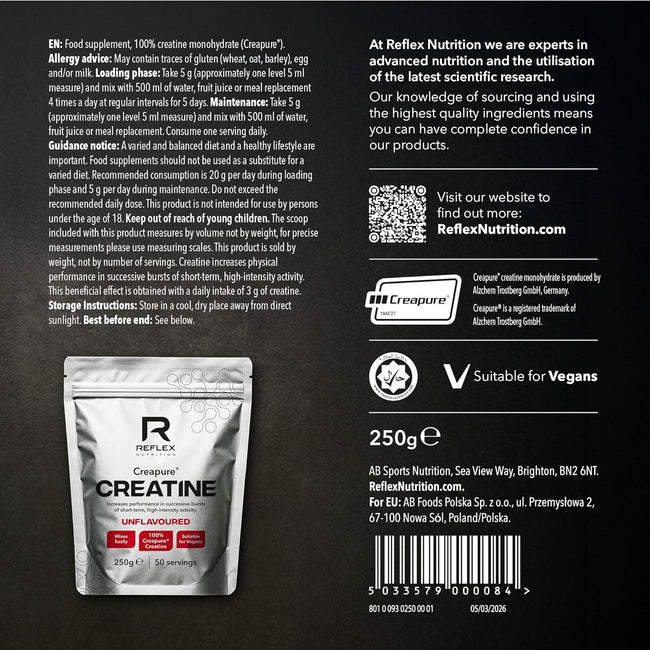 Reflex Nutrition Creapure Creatine Monohydrate 250g Powder