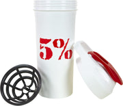Rich Piana 5% Nutrition Shaker Bottle 600ml White / Red
