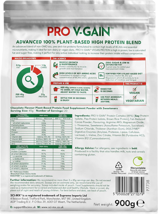 Sci-Mx Nutrition Pro V-Gain Protein 900g