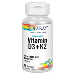 Solaray Vitamin D-3 & K-2 - 60 Veg Capsules