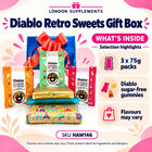 Sugar Free Diabetic Retro Sweets Chocolate Toffee Gift Box – contents infographic