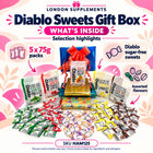 Sugar Free Diabetic Sweets 5x75g Gift Present Hamper Box – contents infographic