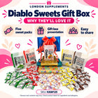 Sugar Free Diabetic Sweets 5x75g Gift Present Hamper Box – features infographic