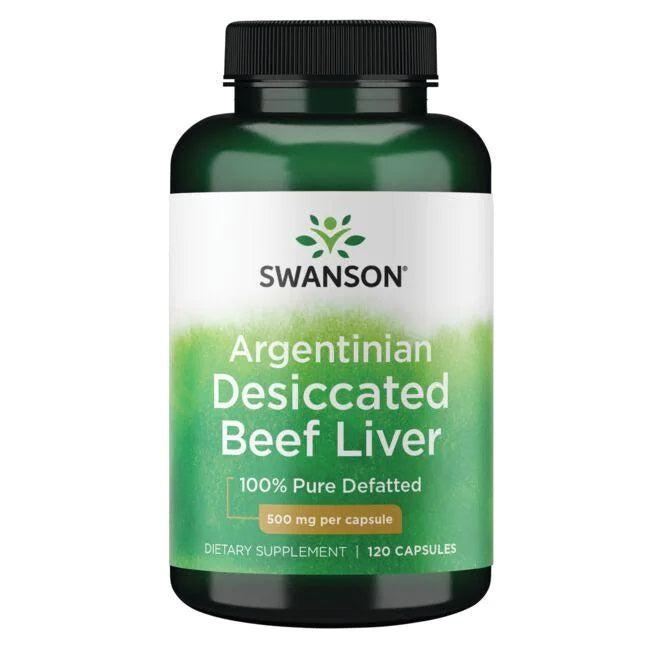 Swanson Argentinian Desiccated Beef Liver 500mg - 120 Capsules