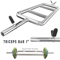 TnP Accessories 1" Tricep Bar + Spring Collar 1"Tricep Silver-Bars & Collars-londonsupps
