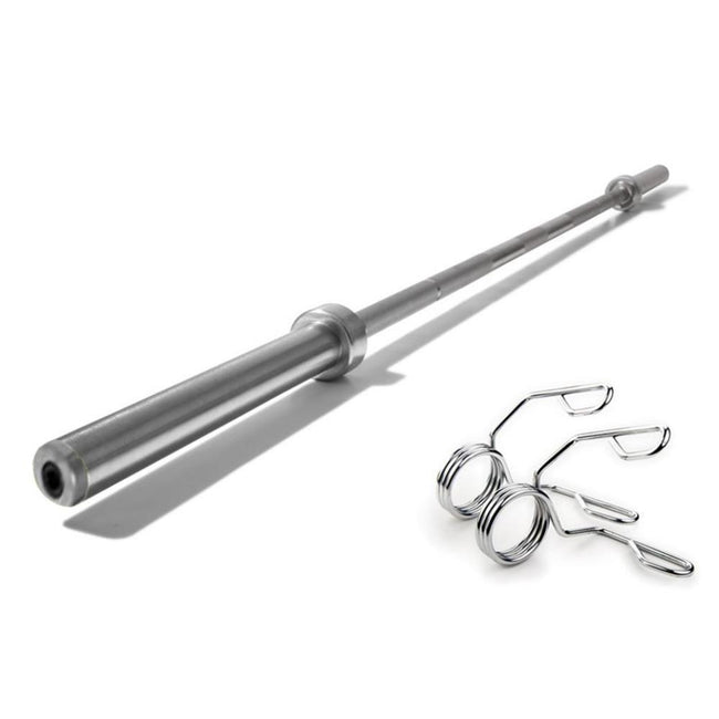 TnP Accessories 2" Olympic Barbell Bar + Spring Collars 4ft - 7ft