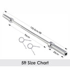 TnP Accessories 2" Olympic Barbell Bar + Spring Collars 4ft - 7ft
