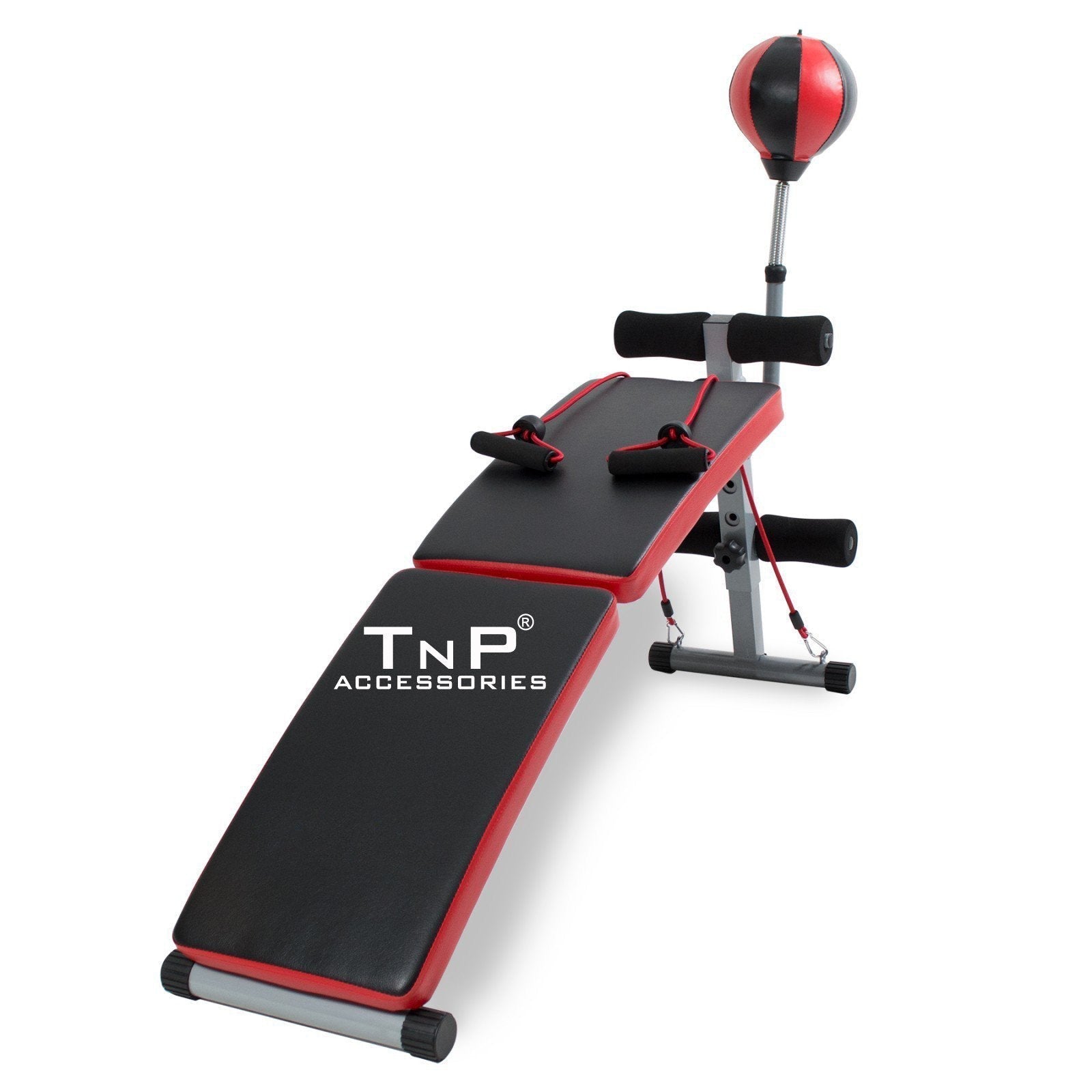 TnP Accessories Fold-able Sit Up Bench Boxing Ball-Sit Up Benches-londonsupps